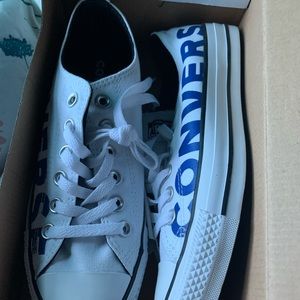 White and blue converse